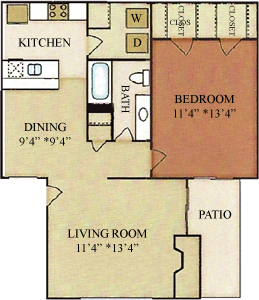 A3 - One Bedroom / One  Bath - 711 Sq. Ft.*